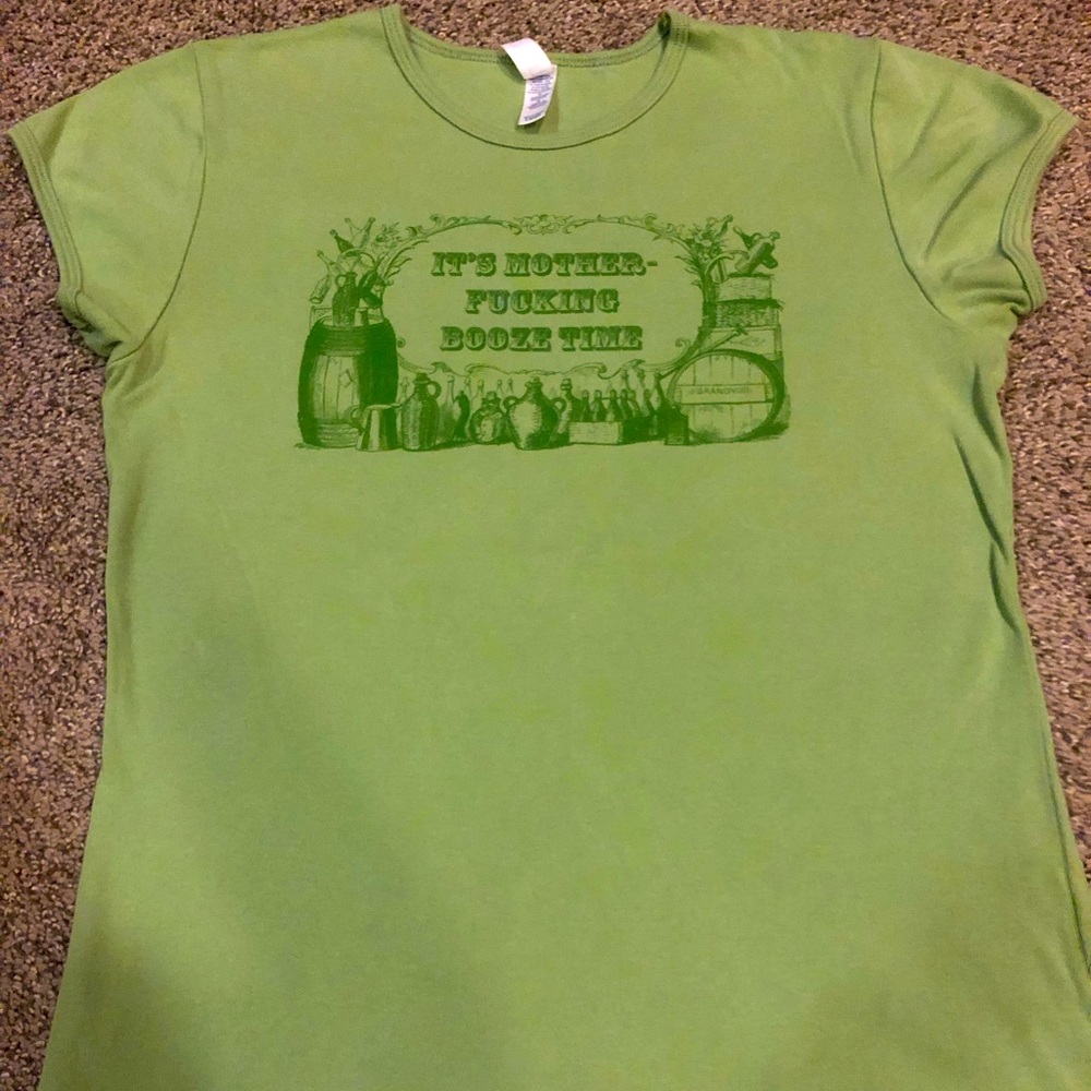 Lime green boozin time shirt